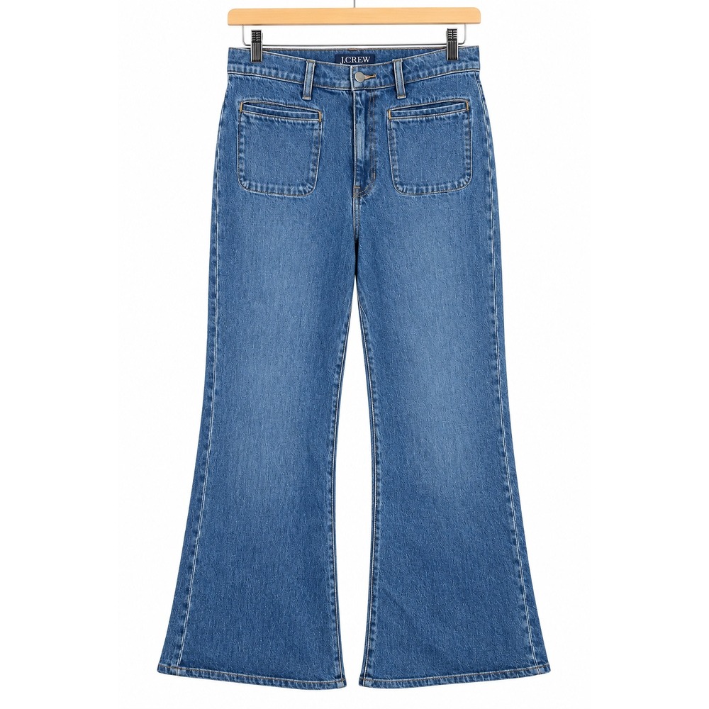J.Crew Re-Imagined 96 Flare Jeans Medium Wash Patch Pocket 30 RE-96-IDG 78140